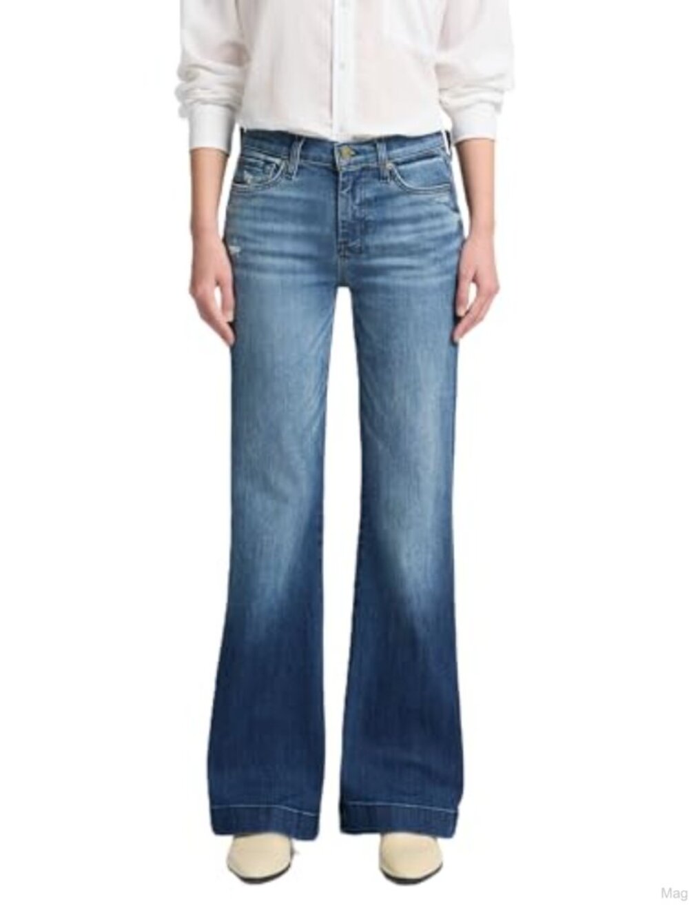 7 For All Mankind Women's Tailorless Dojo Trouser Jeans Petite Flare Leg